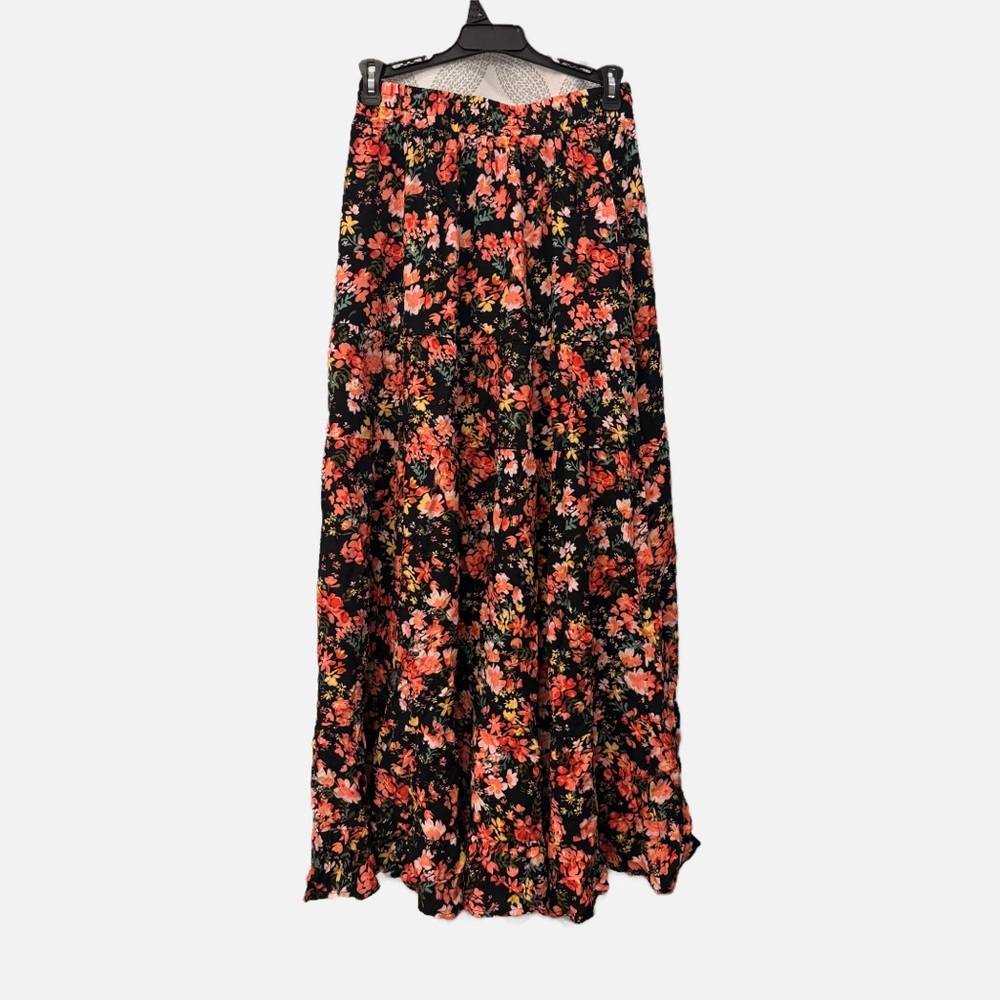 Boutique Skirt Women's XS Maxi Floral Boho Fairy Tiered Pocket Romantic Flowy